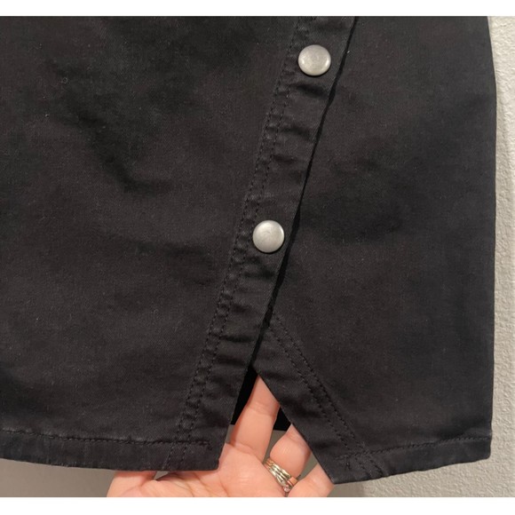 WE THE FREE Bohemian Snap Front Black Mini Skirt - Picture 4 of 5